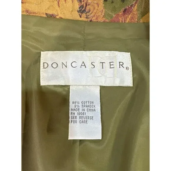 Doncaster Vintage Tapestry Green Pink Floral Animal Jungle Blazer Jacket Women 4 - Picture 8 of 10